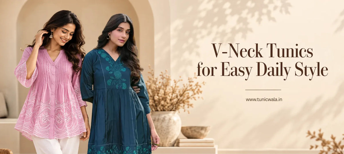V-Neck Tunics for Daily Wear