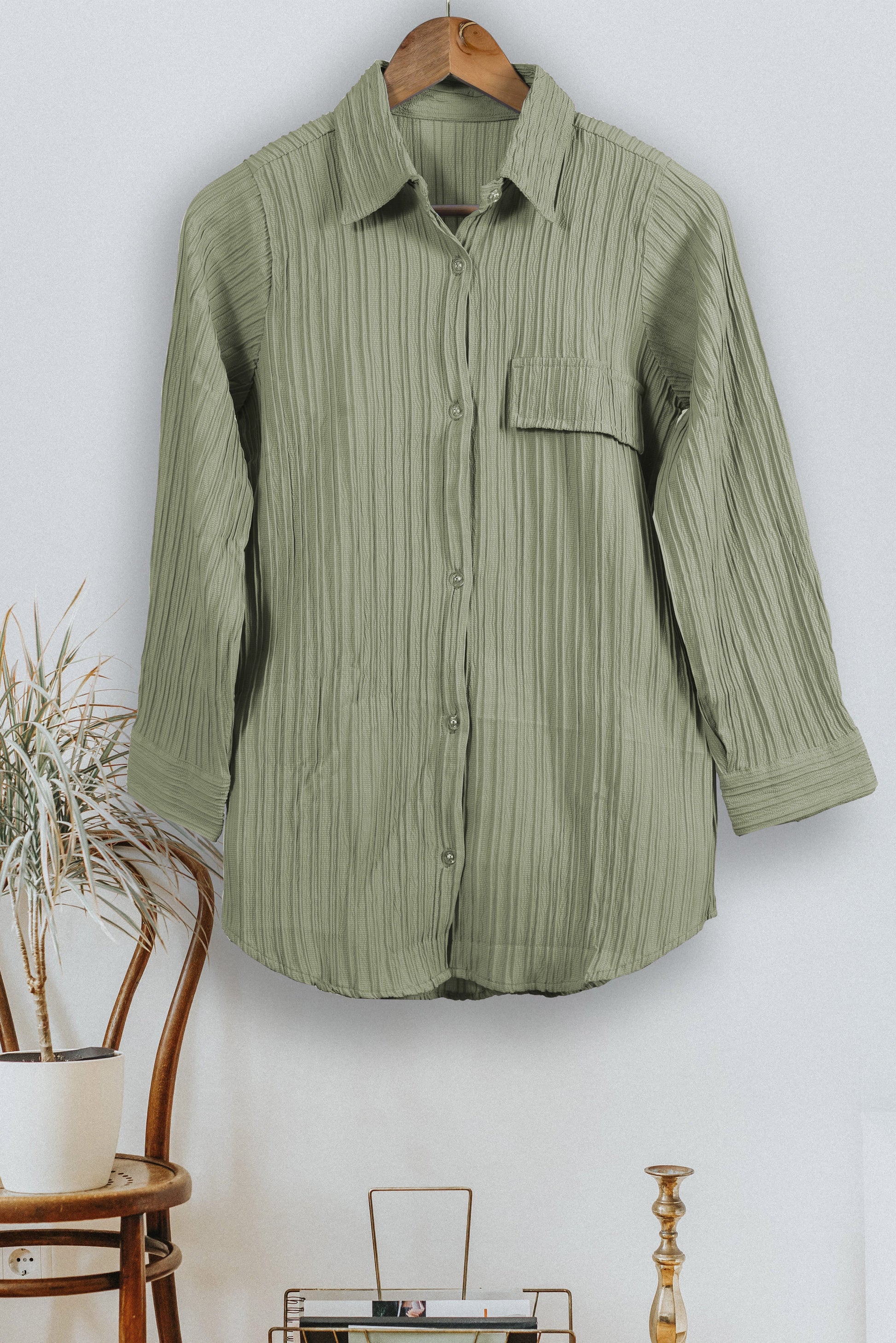 Women's Button Down Collar Neck Pista Top