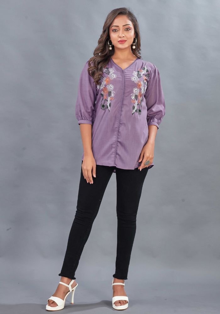 Lavender V-Neck Tunic