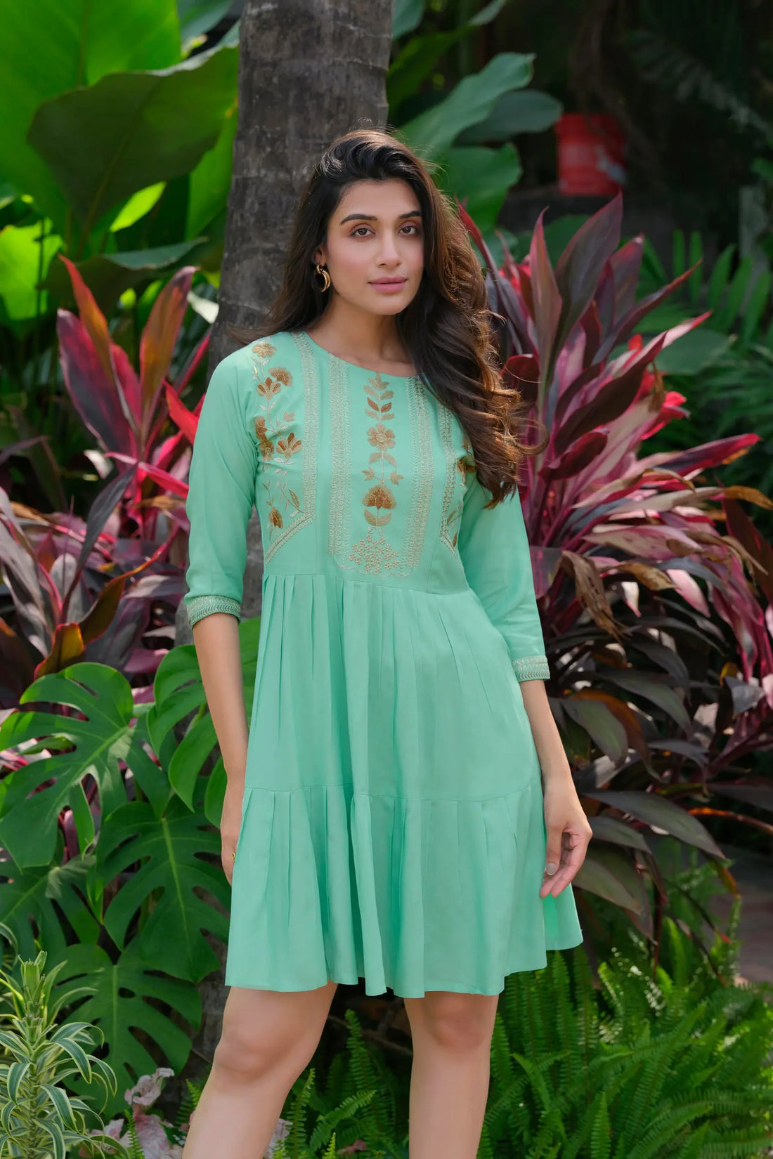 Embroidery Green Tunic