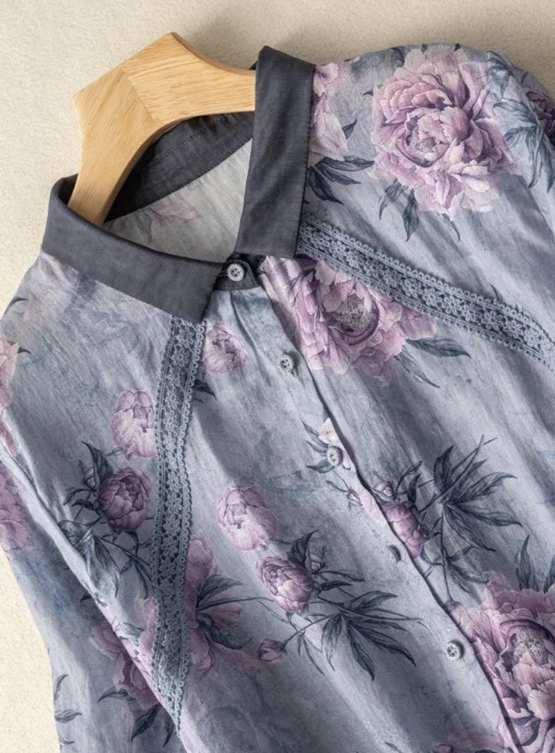 Grey Floral Tunic