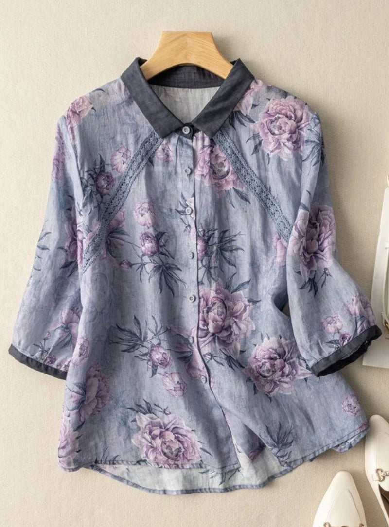 Grey Floral Tunic