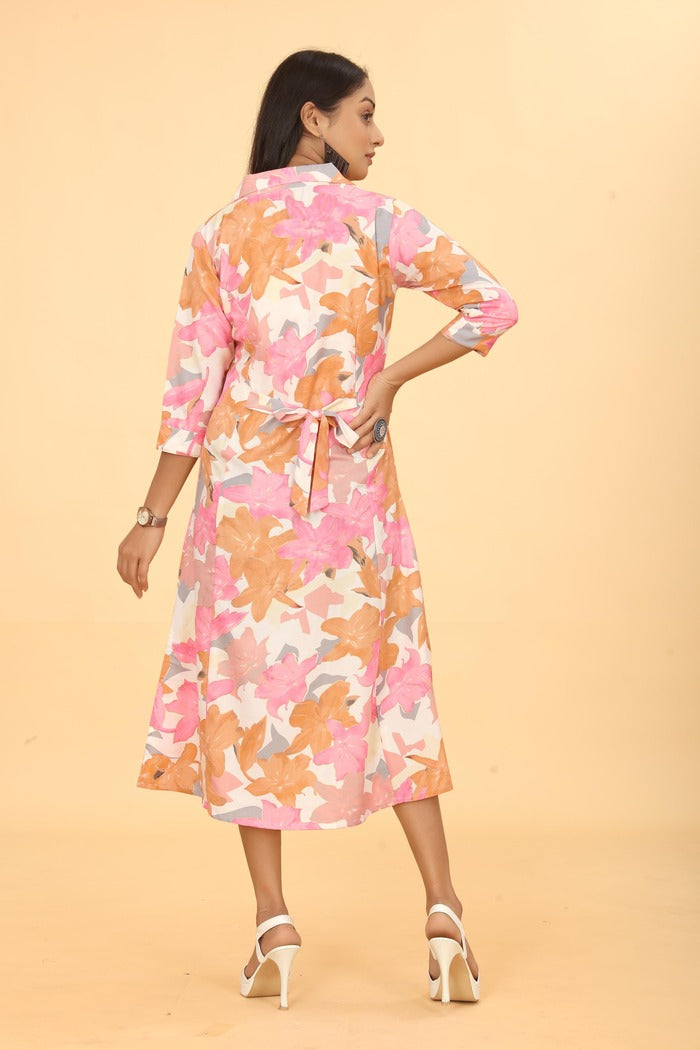 Pink A-Line Dress for Women | Trendy Stylish Wear
