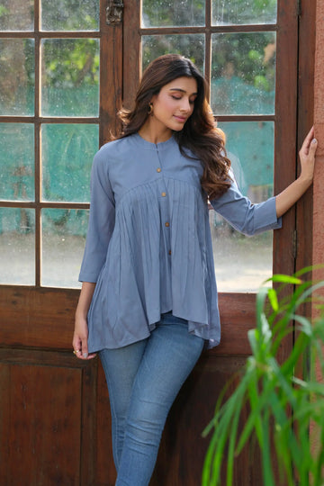 Light Blue Long Sleeve Tunic