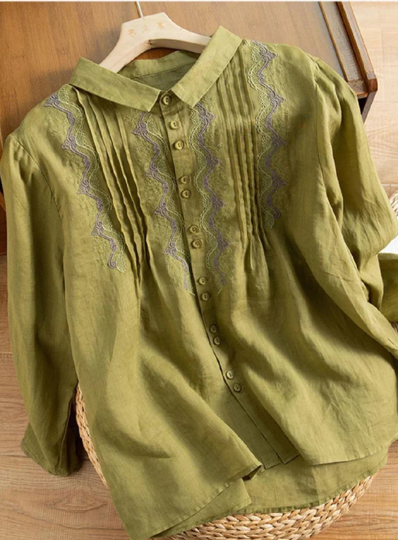 Olive Green Embroidered Tunic for Women