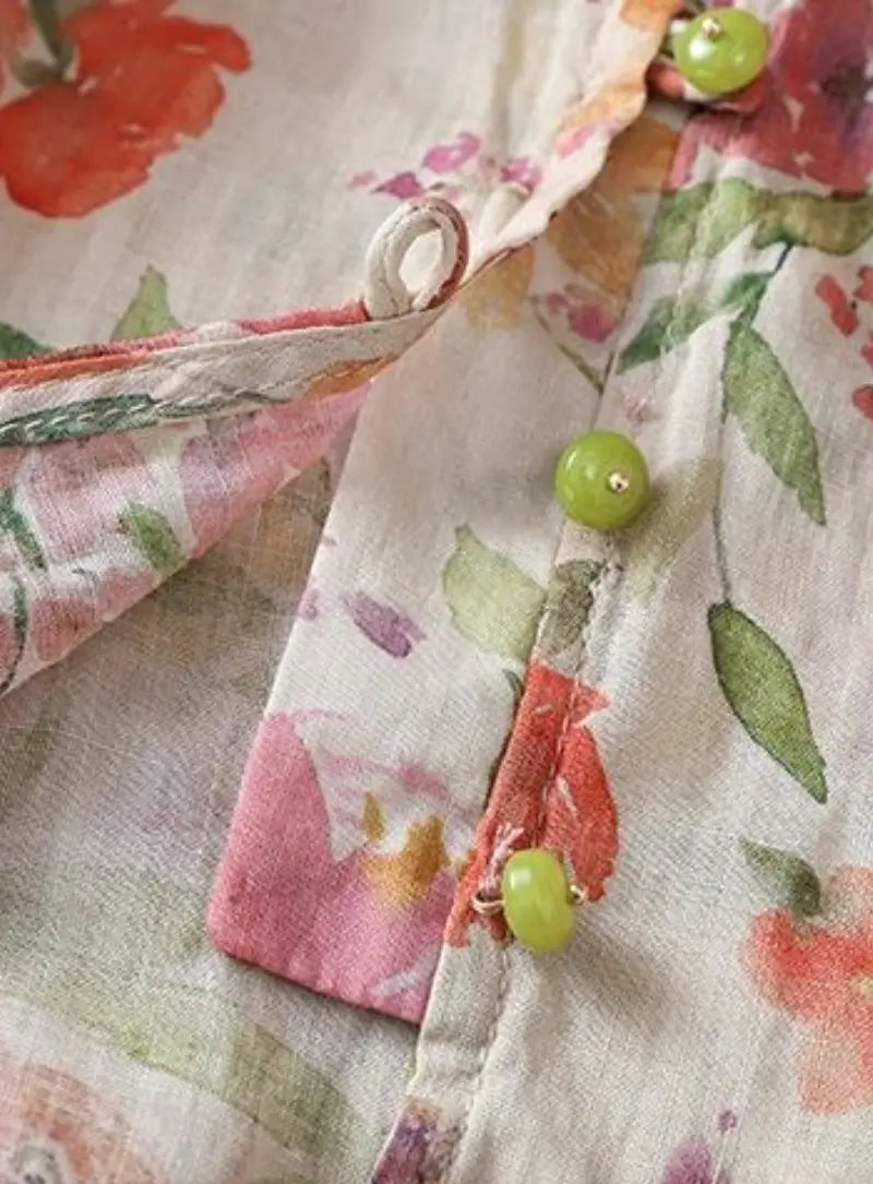 Ivory Multicolour Floral Printed Pure Cotton for Women
