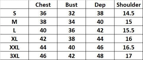 Tunic Size Chart
