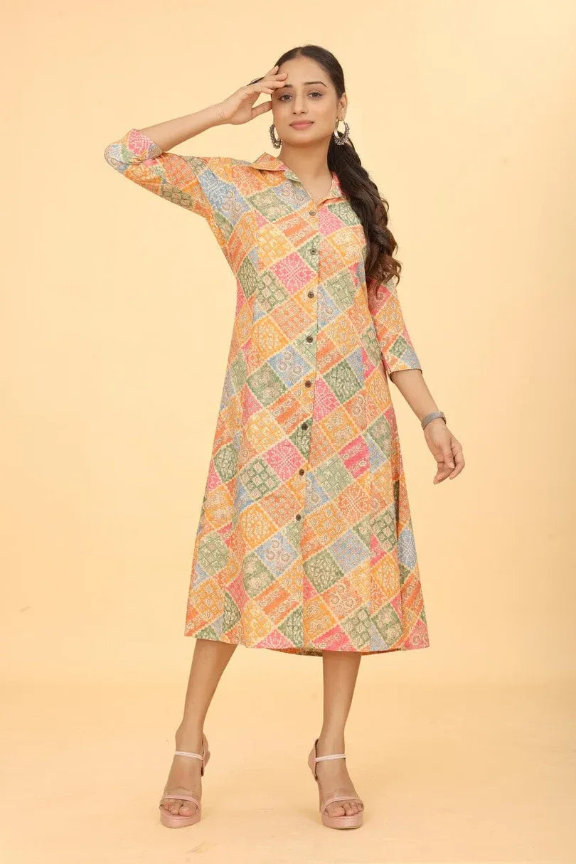 Women Orange A-line Dress