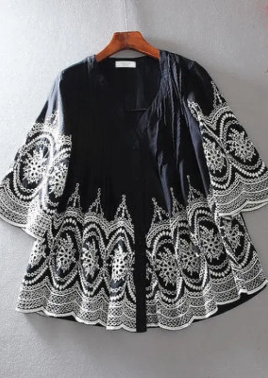 Black Chikankari Cotton Top