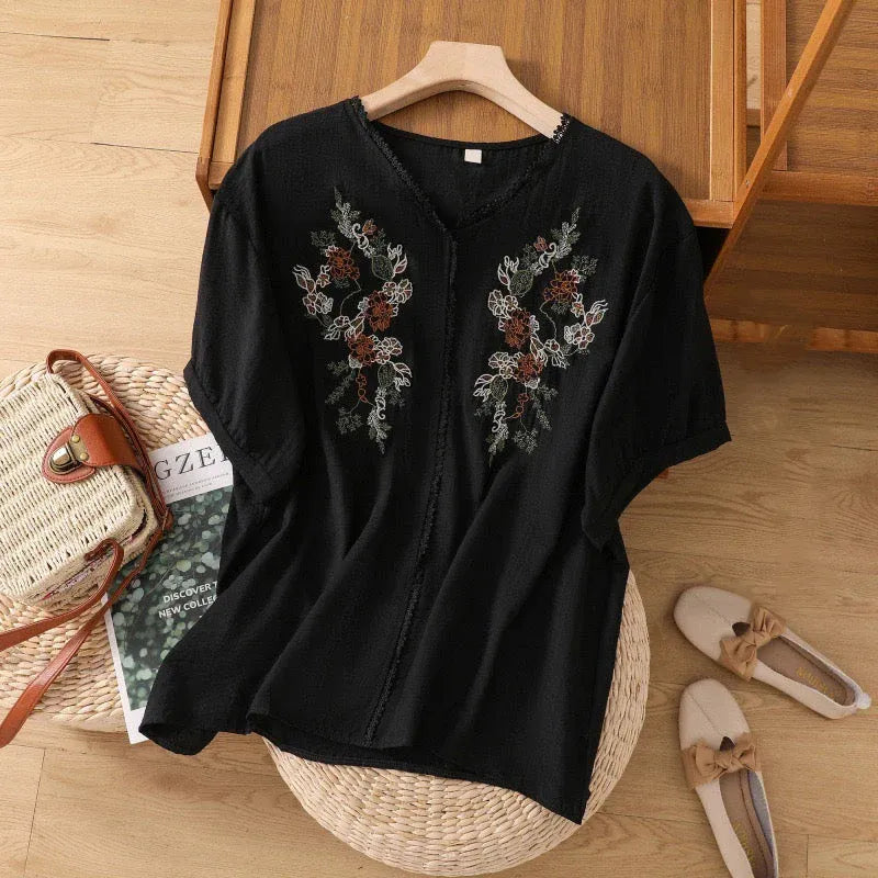 Black V-neck Tunic