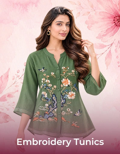 Green Embroidery Tunics