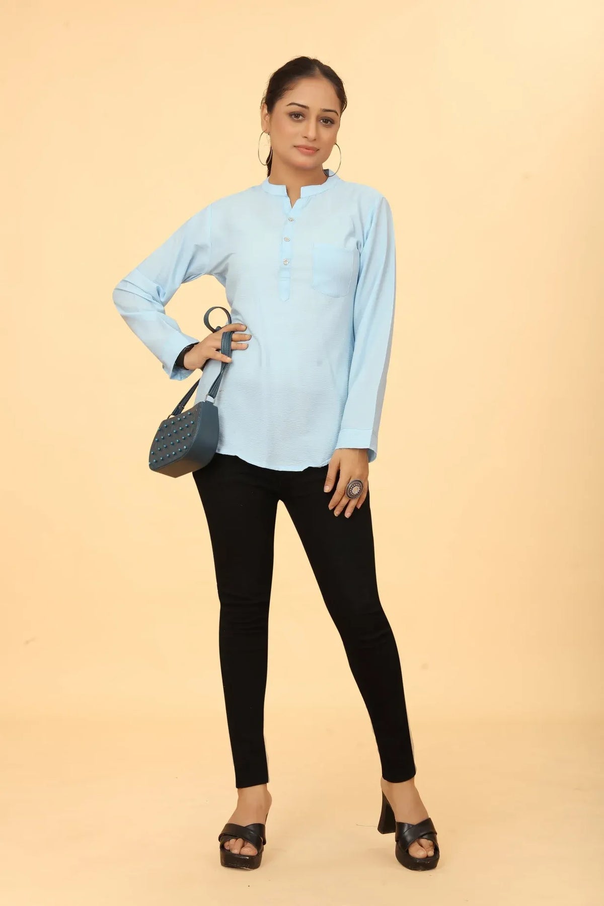 Cotton Sky Blue Tunic