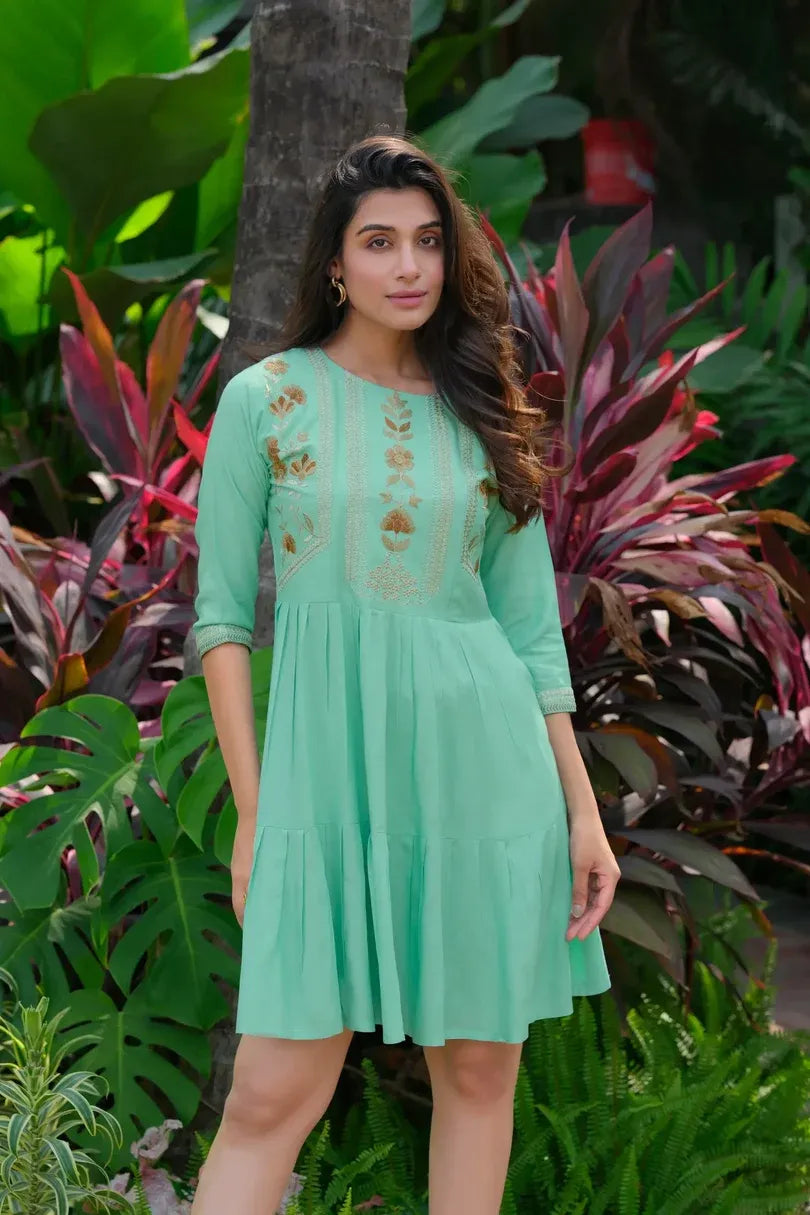 Embroidery Green Tunic