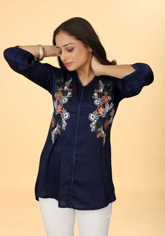 Blue Cotton Top