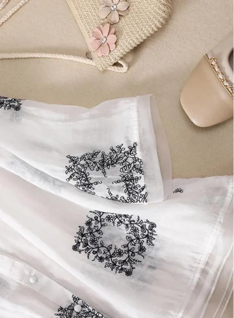 Floral White Top
