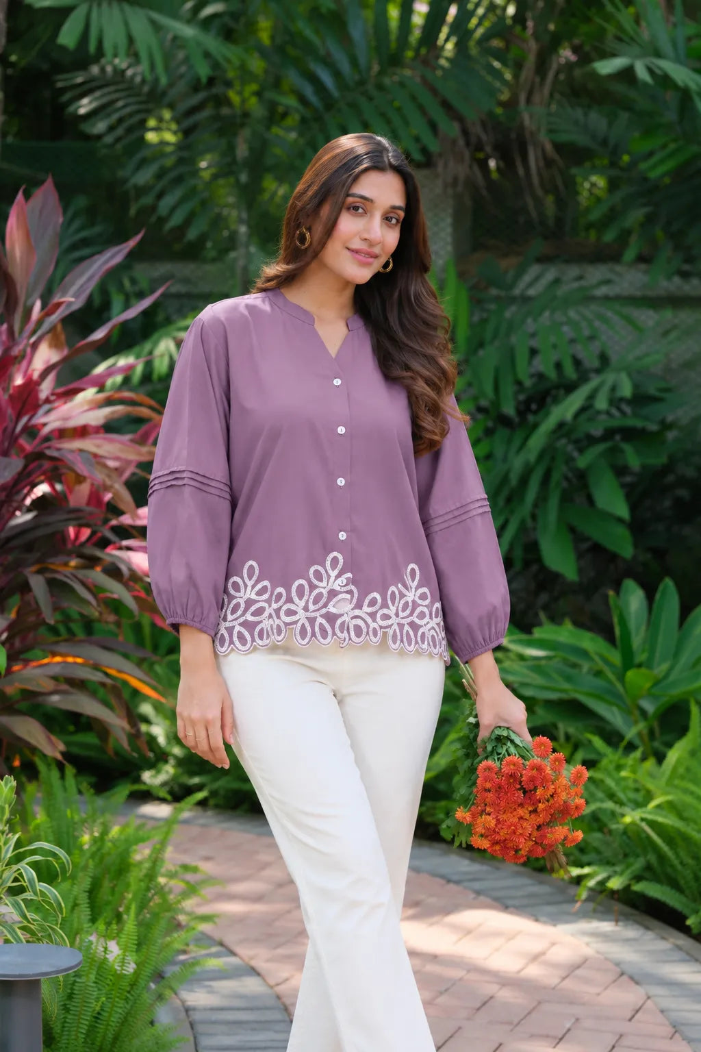 mauve three quarter sleeve