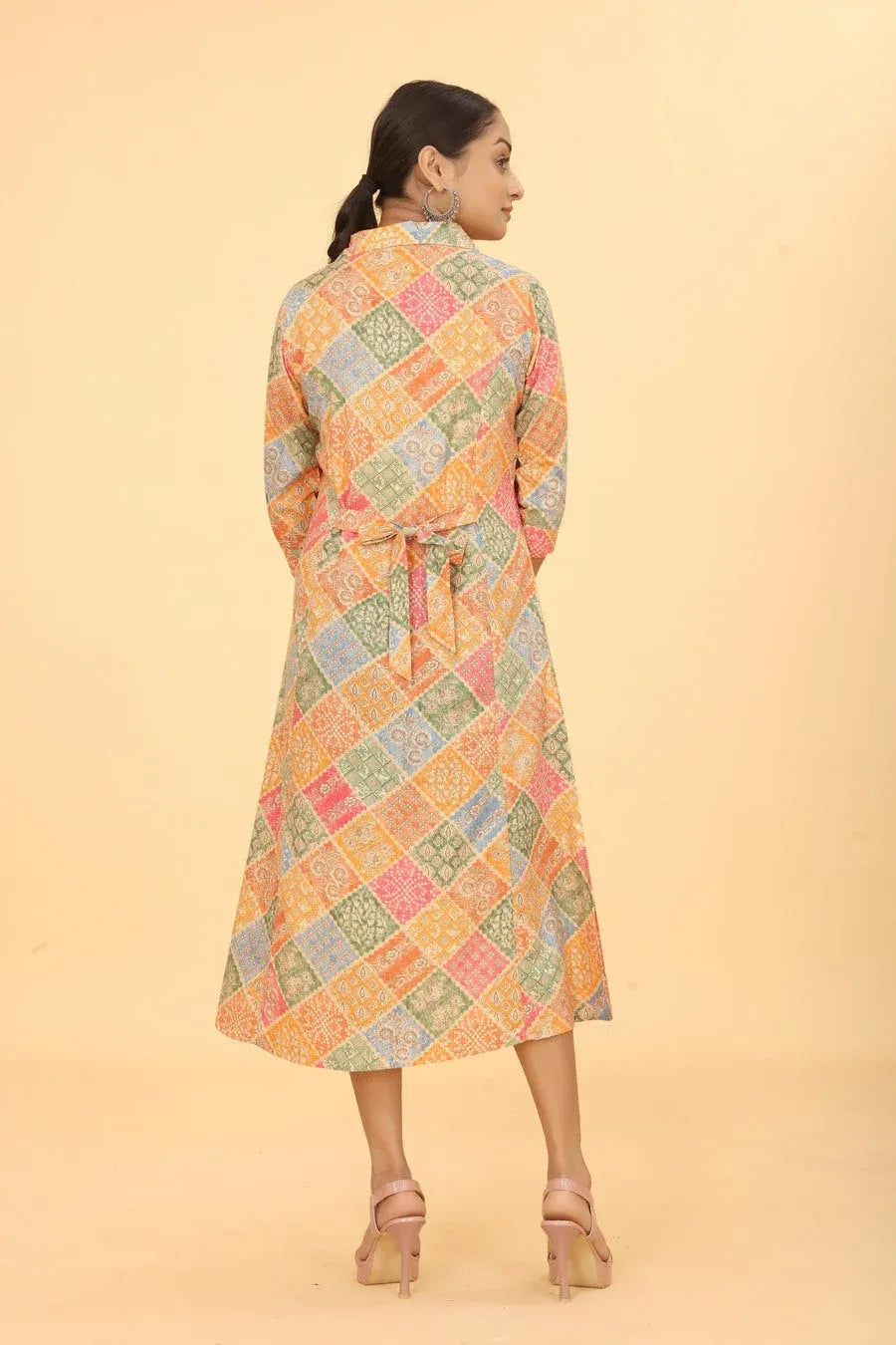 Orange A-line Dress Women