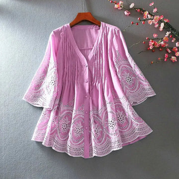 Pink Chikankari Top