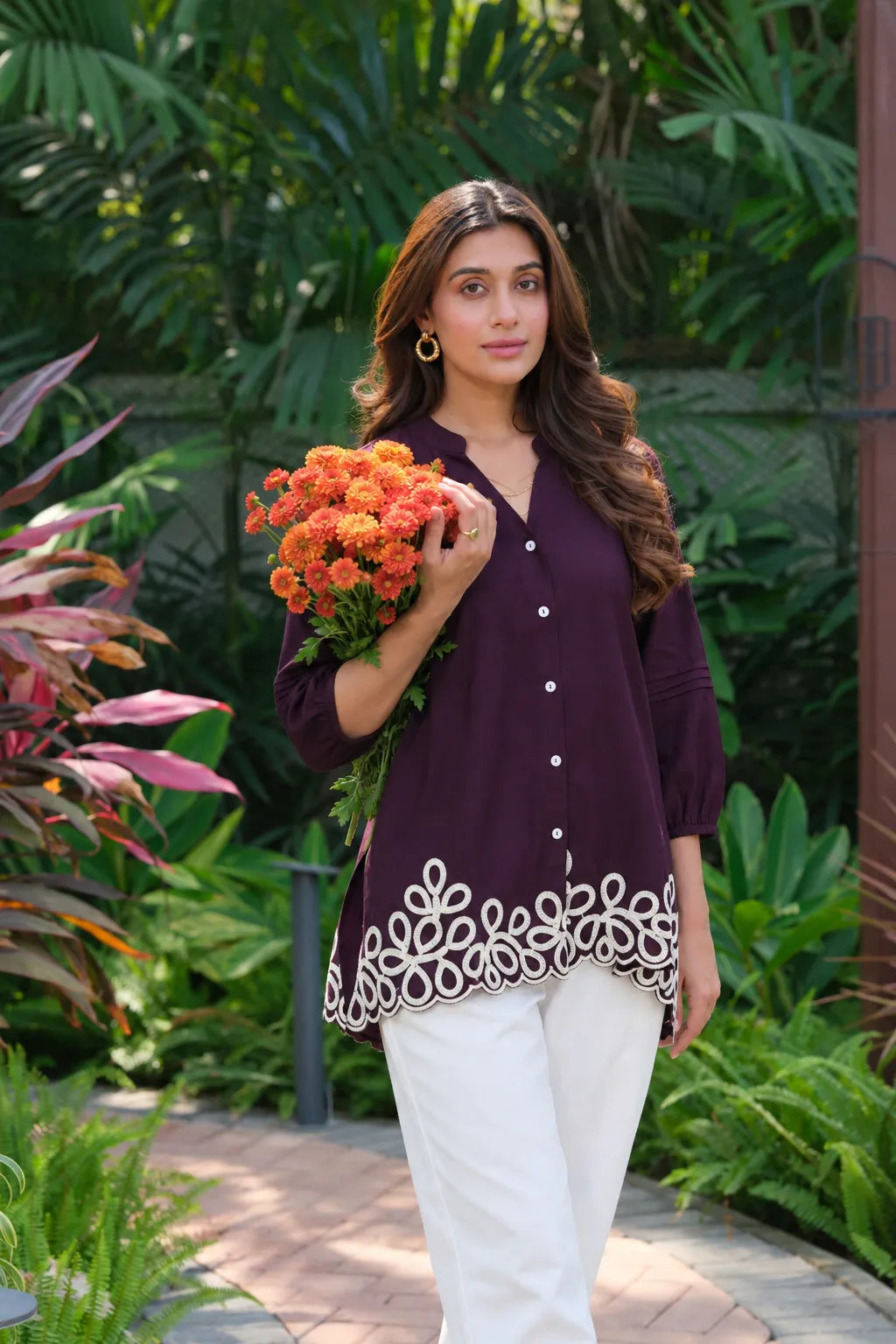 plum purple cotton women top