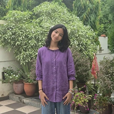 Purple Ruffle Top