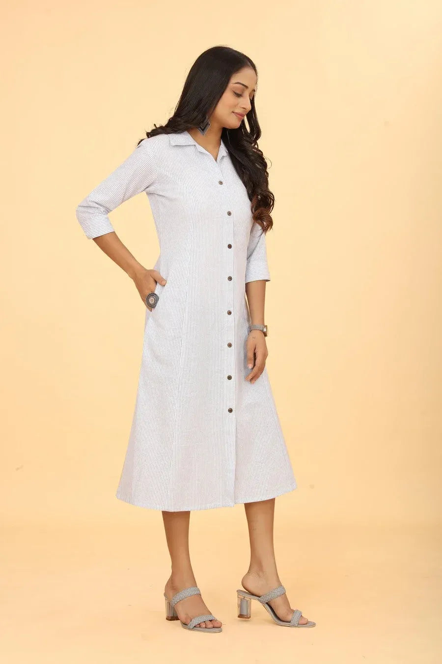 White A-line Dress