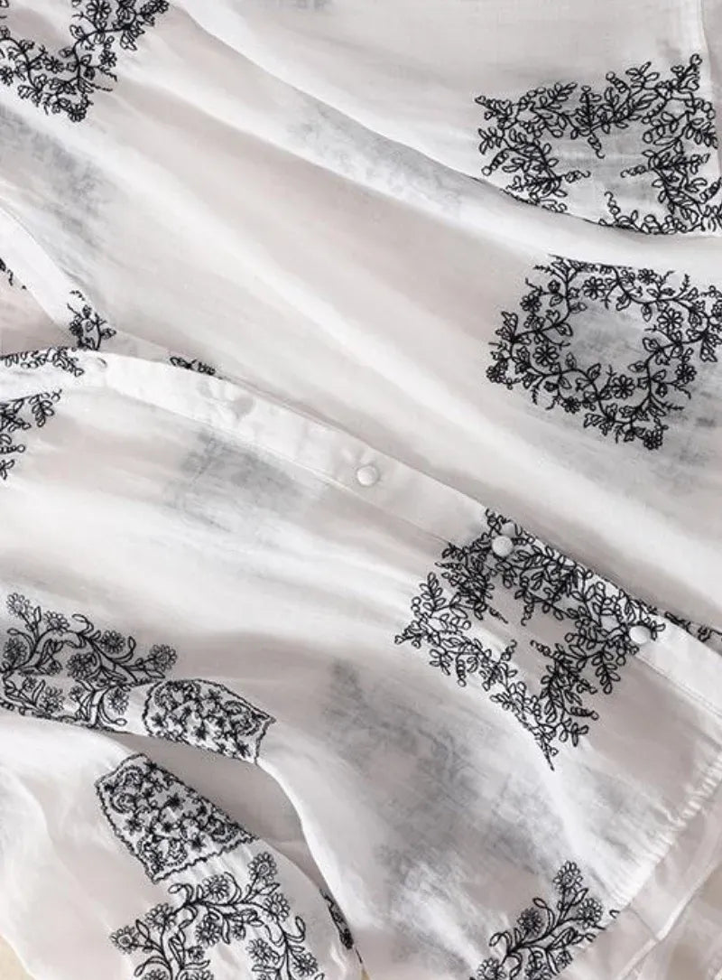 White Embroidered Top