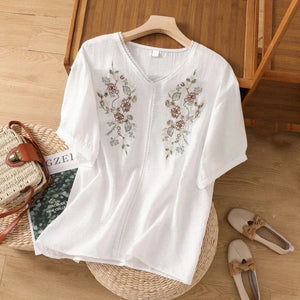 White V-neck Tunic