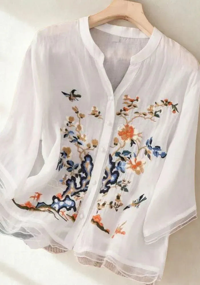 Orange V Neck Top