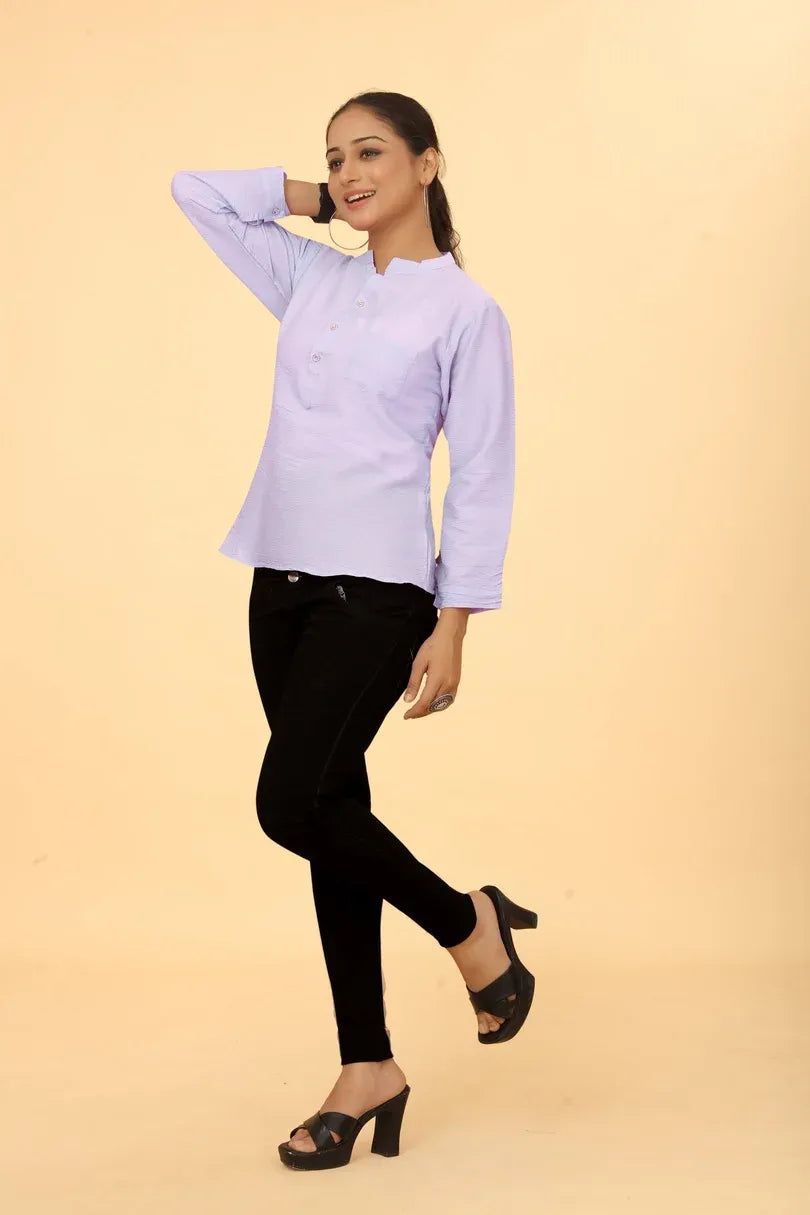 Women Cotton Lavender Tunic