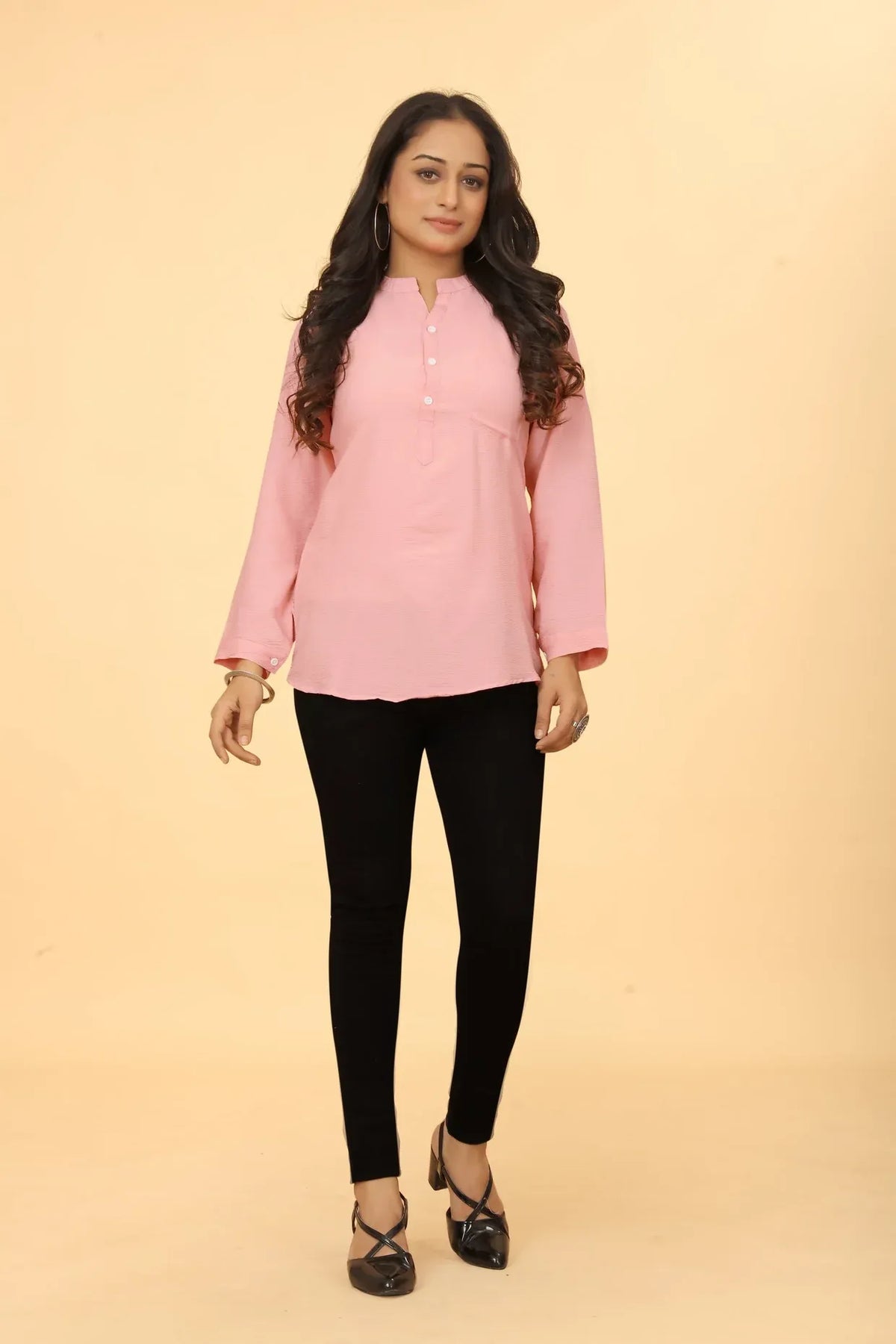 Women Cotton Pink Tunic