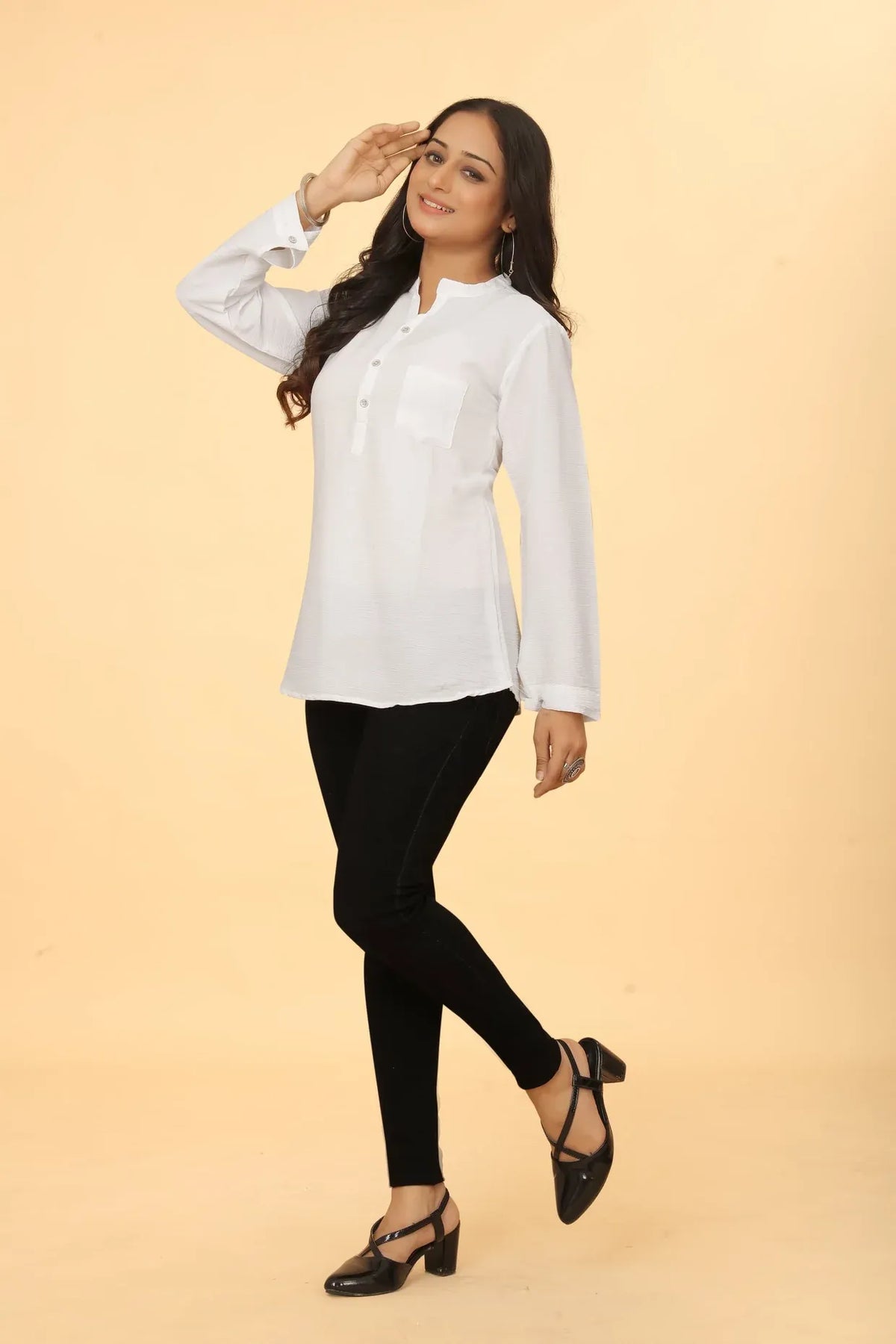 Women Cotton White Tunic
