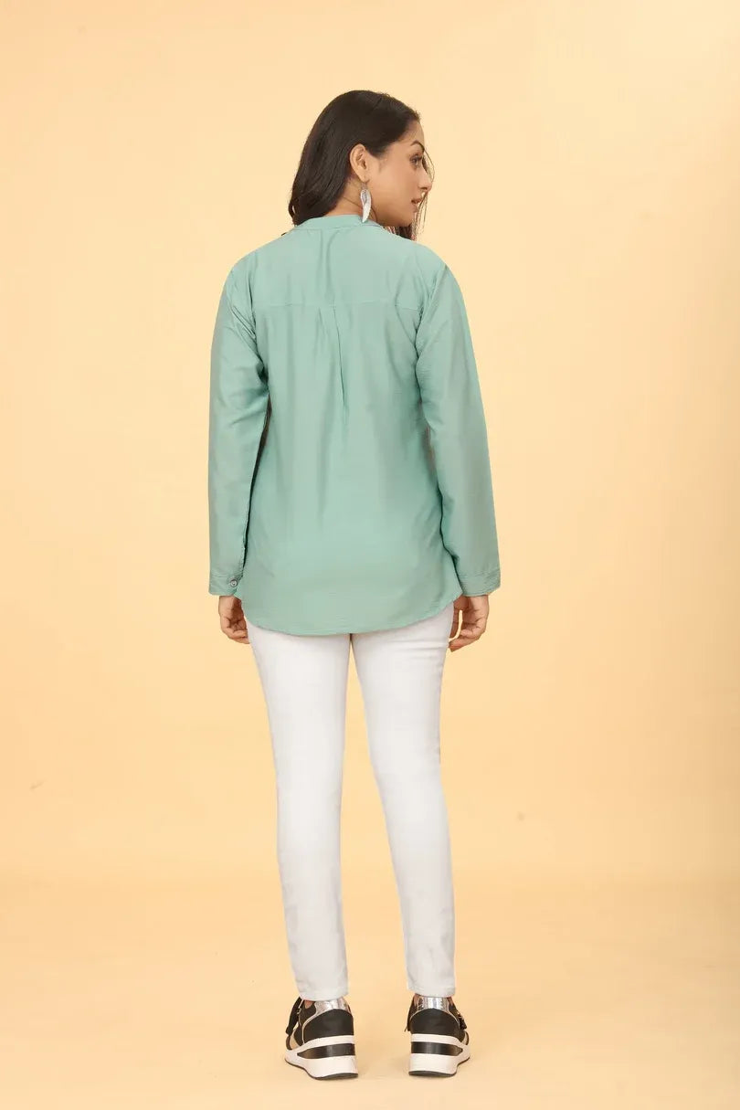 Women Green Cotton Tunic